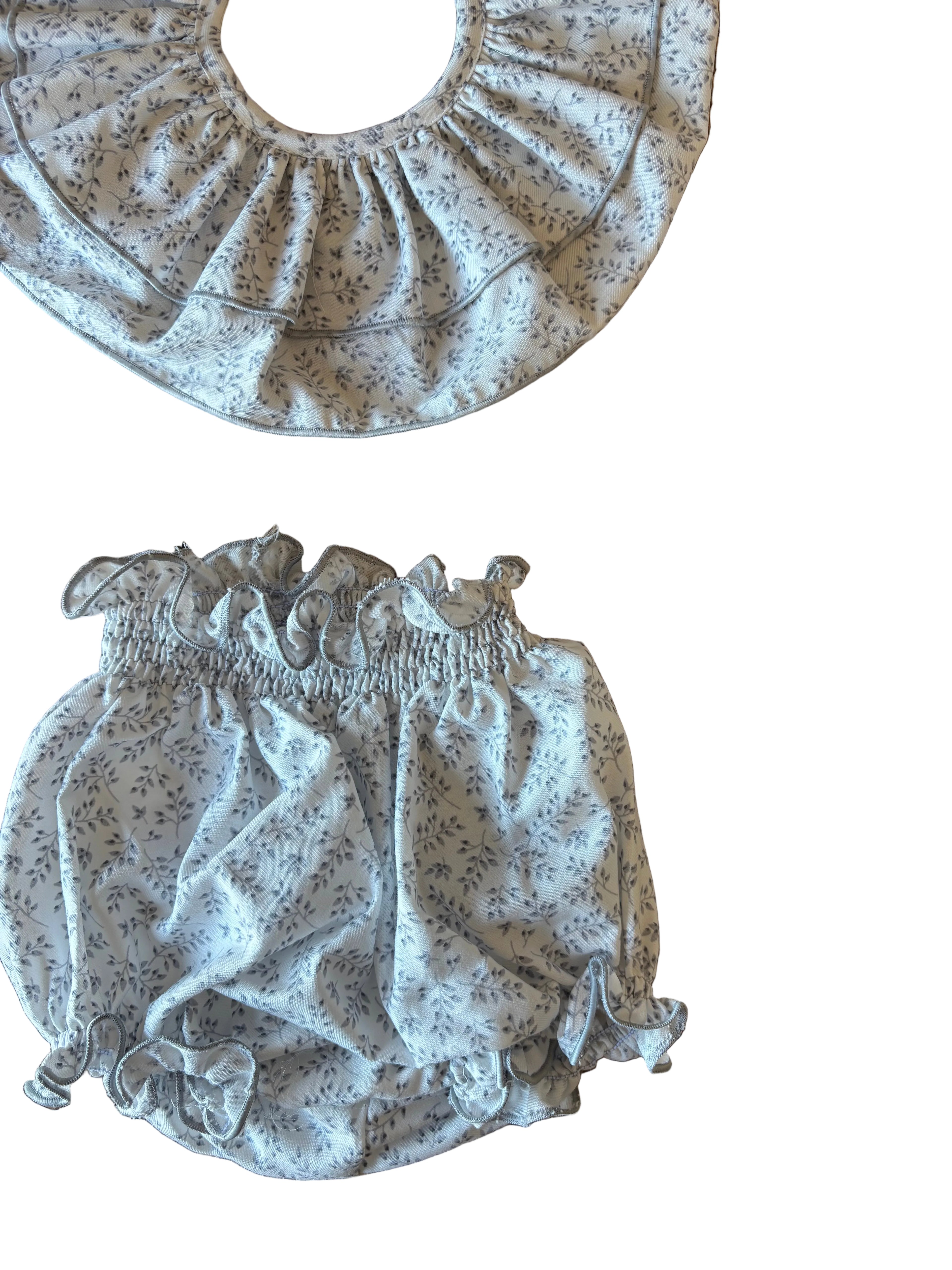 CUELLO Y CUBRE PAÑAL ESPIGA GRIS