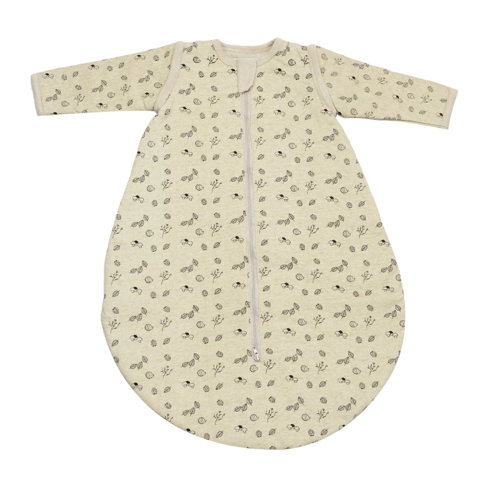 SACO DORMIR MANGAS DESMONTABLES HOJA BEIGE