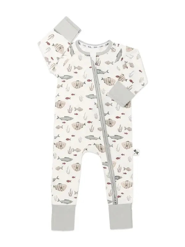 PIJAMA DE BAMBÚ CON PIES PECES