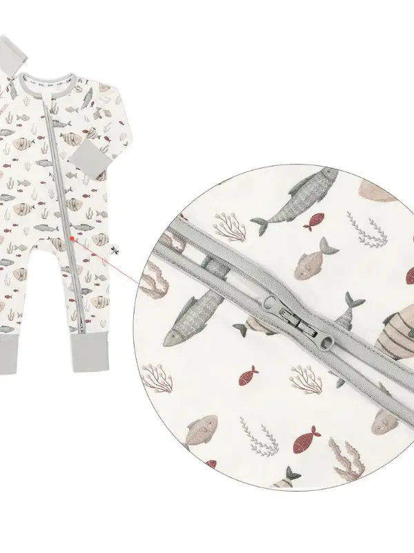 PIJAMA DE BAMBÚ CON PIES PECES