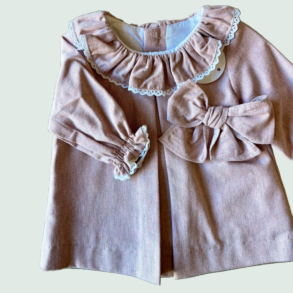VESTIDO ALGODÓN ROSA Y PUNTILLA