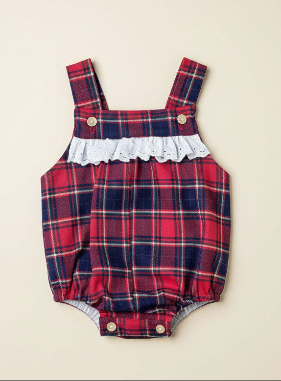 PETO CUADROS ABULLONADO CON PUNTILLA