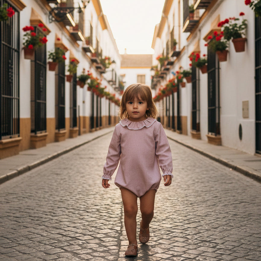 PELELE ALGODÓN ROSA Y PUNTILLA