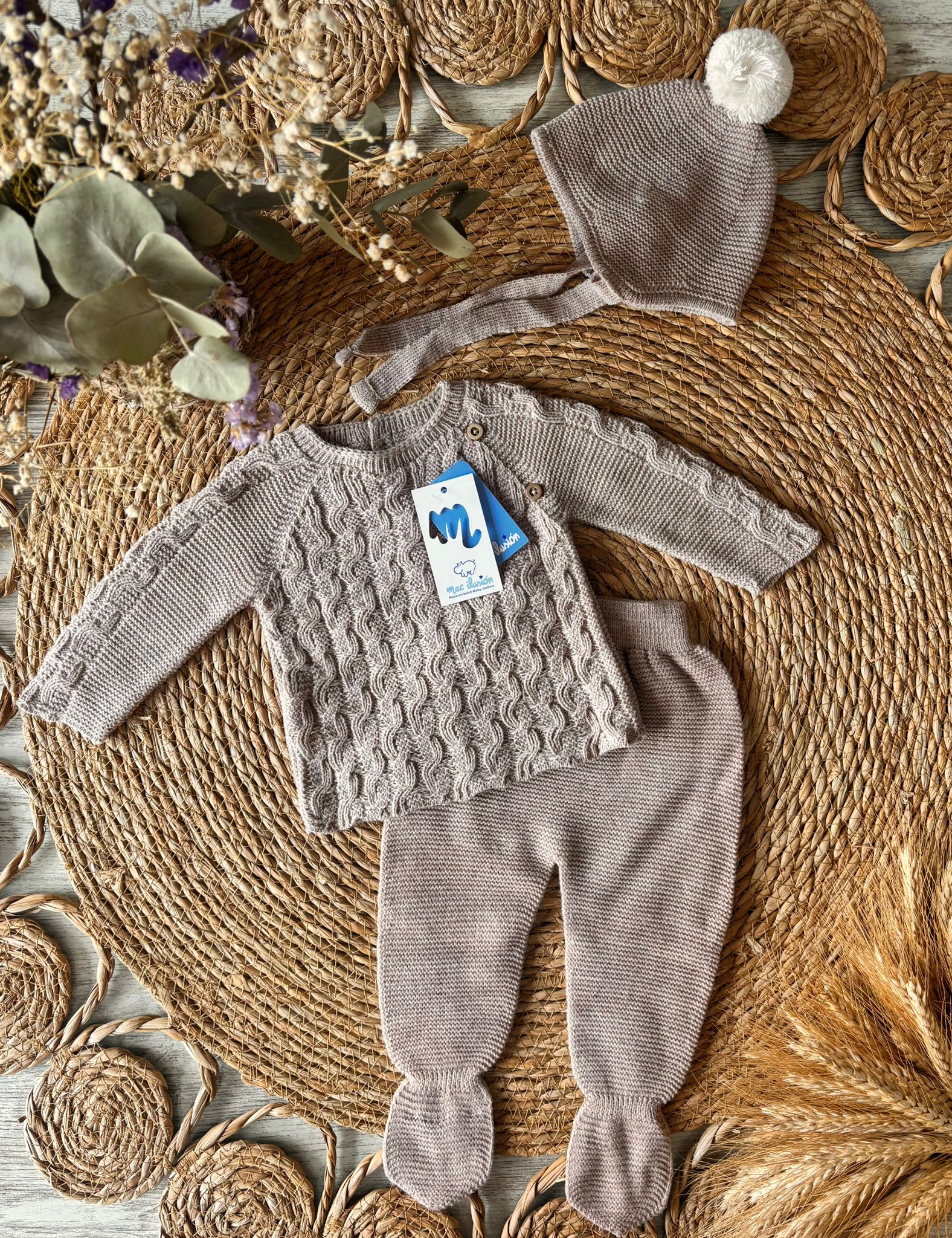 CONJUNTO 3 PIEZAS NUEZ